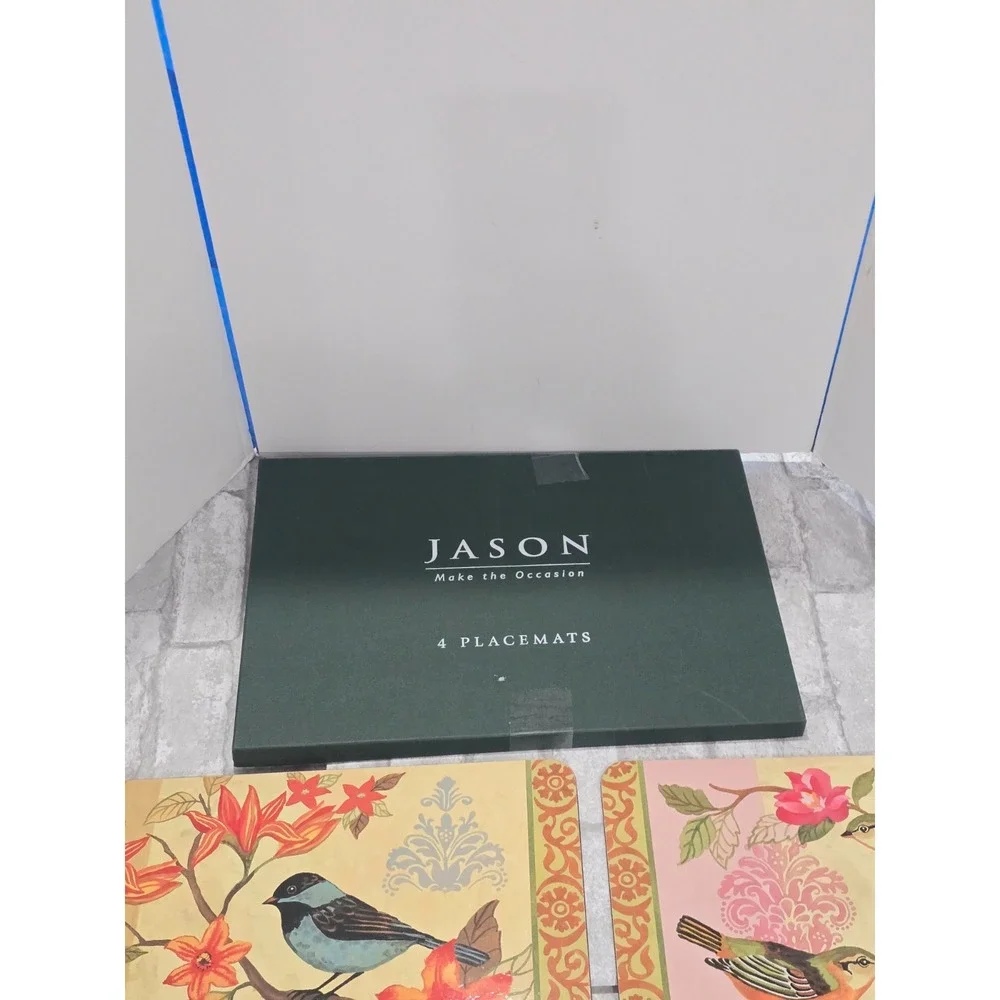 Jason‎ Cork Backed Placemats Set of 4 Colorful Bird Study 11